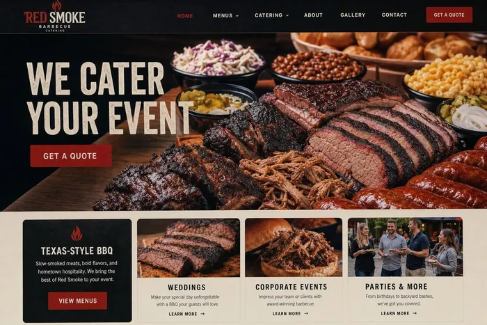 Sample catering co. website design by Next Level Meats