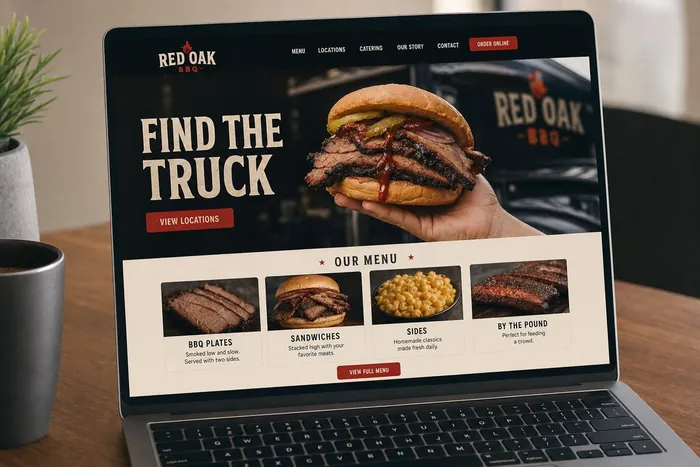 Sample food truck website design by Next Level Meats