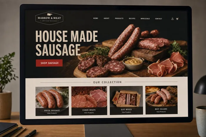Sample sausage & charcuterie website design by Next Level Meats